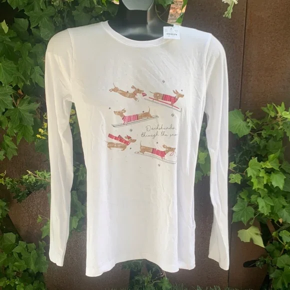 🎄 🐶 NWT JCREW Dachshund Graphic Tee - Picture 4 of 13